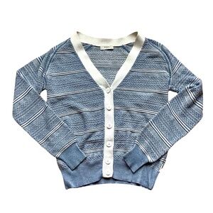 PAUL SMITH Blue And White Cardigan Sweater